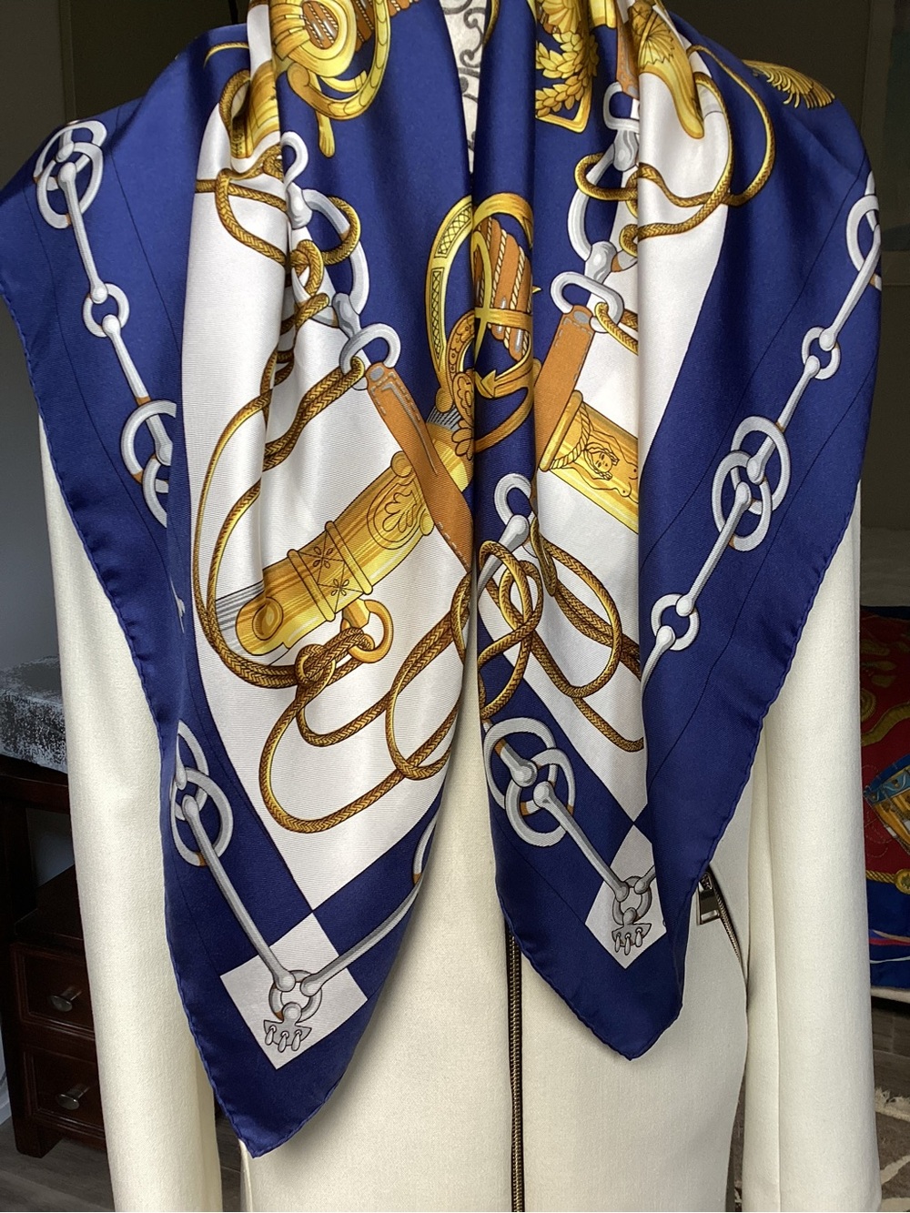 Hermes “Cliquetis “ silk scarf .